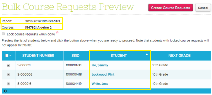 initiate bulk course requests